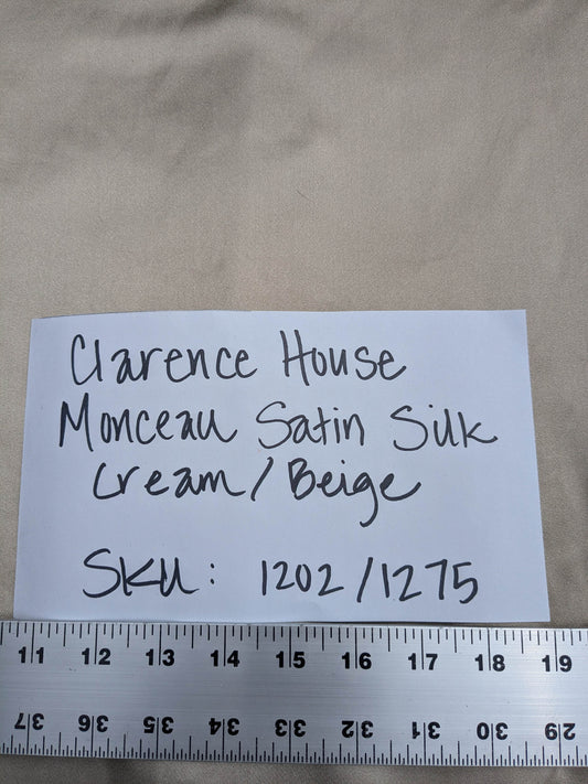 Clarence House Monceau Double Faced Duchess Satin Silk Cream/beige