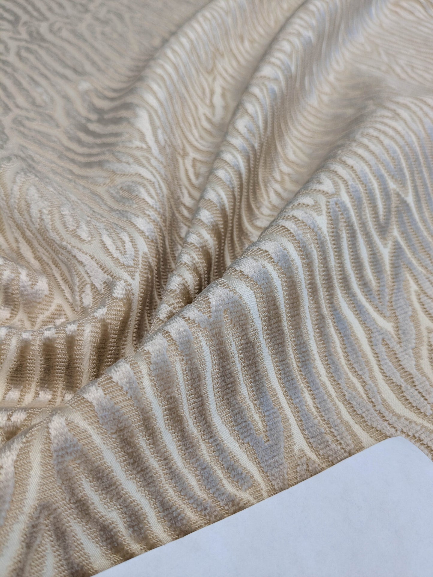 0.75 yards Scalamanre Faux Bois Velvet Sand Beige Abstract MSRP USD480/y