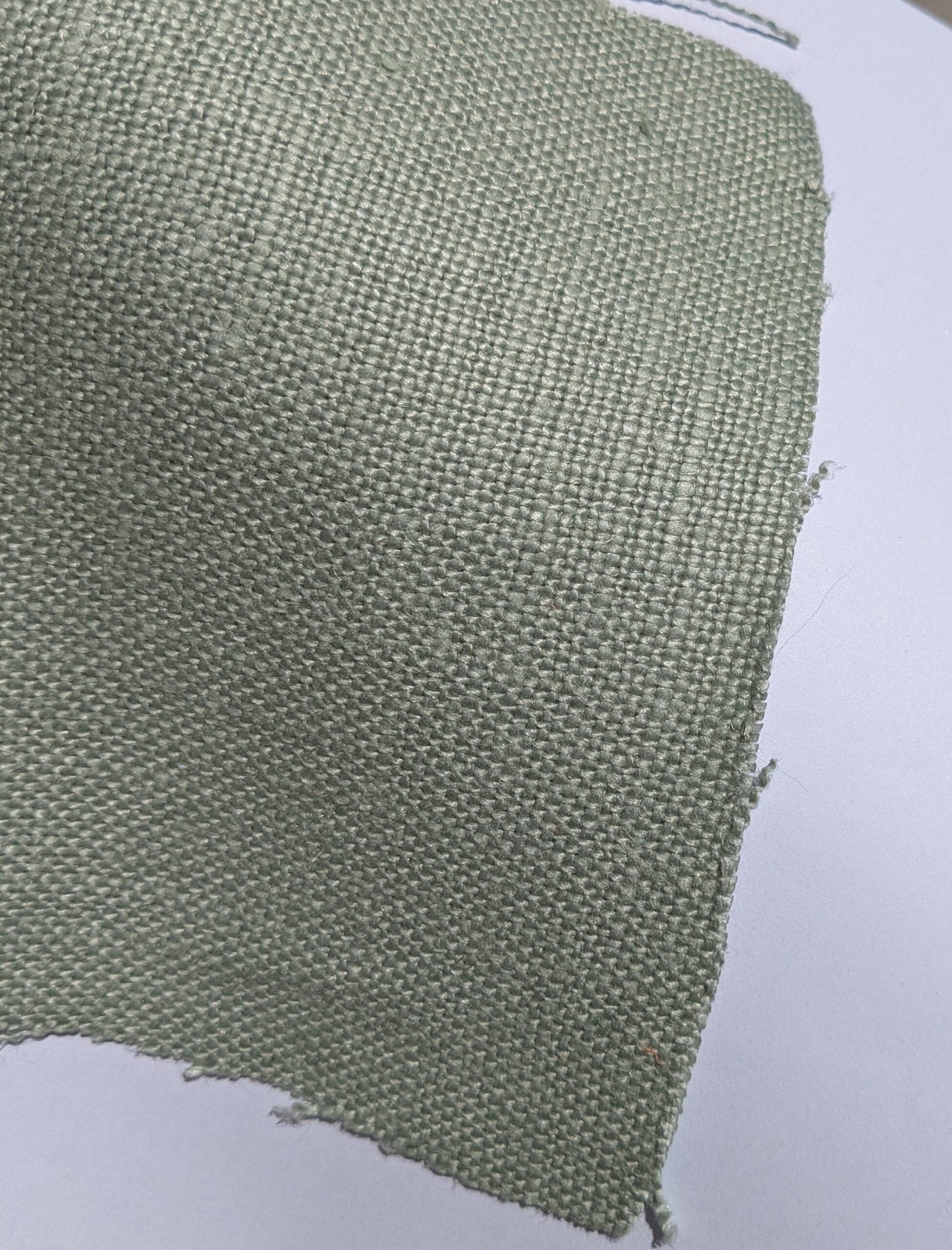 Scalamandre Luxembourg Linen Celadon Light Blue Green Turquoise Solid Super Heavy MSRP USD284/y