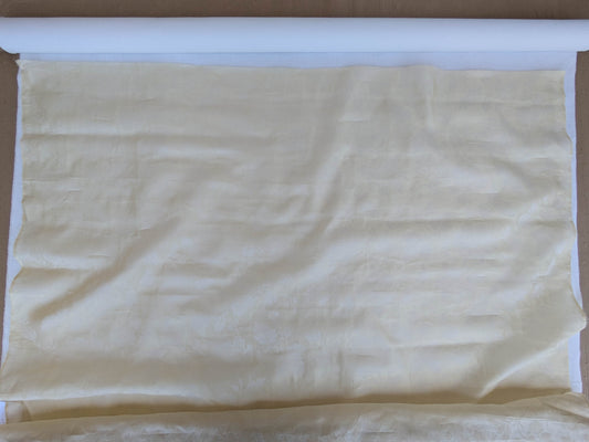 BY Yard Lee Jofa 100% Silk Embossed Organza Damask "Roxboro" Creamy Butter Ivory Sheer MSRP USD 160/Y