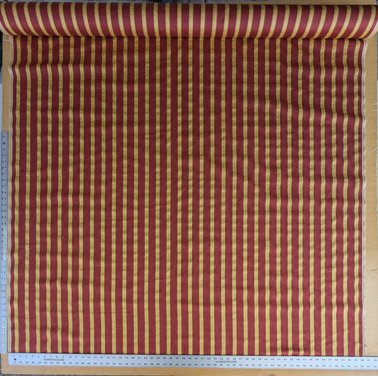 Scalamandre Vistorta Floral Stripe Carmine Chartreuse Red Gold Floral Linen Rayon MSRP USD 148/y