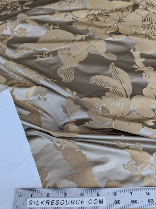 Scalamandre Tassinari and Chatel Argenson Dore Silk Damask Brown Gray Renaissance Floral MSRP $1200+/Y