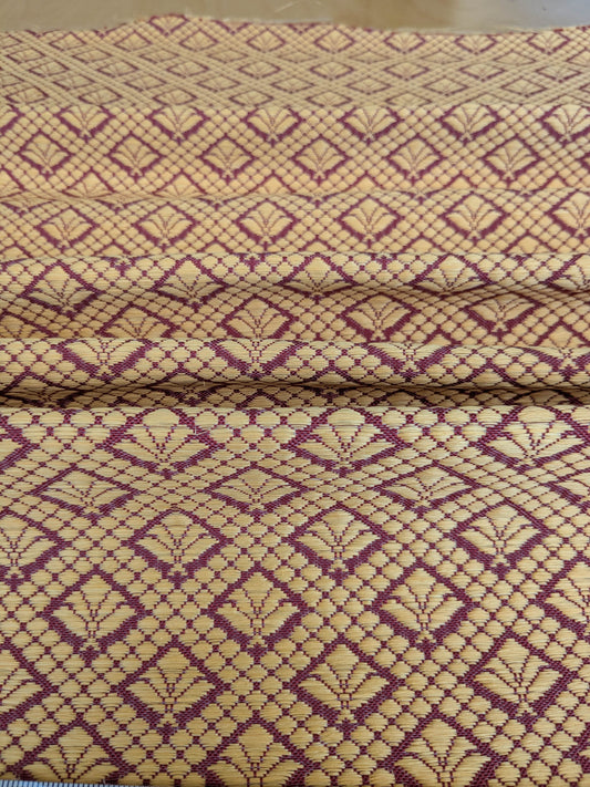 by yard Scalamandre Old World Weavers Nircel Rouge Or Red Gold Horsehairs Small Scales Fretwork MSRP USD1150/y