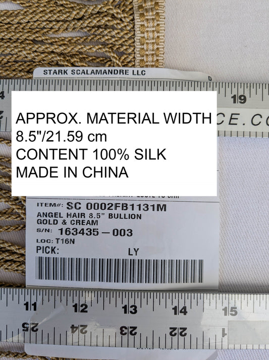 Scalamandre Trim Angel Hair 8.5 Bullion Gold and Cream MSRP USD278/y