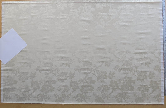 By yard Monceau Moire Linen Cotton Damask Historical Ivory Cream White MSRP 458