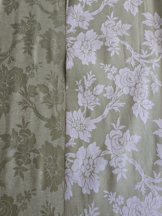 By yard Monceau Moire Linen Cotton Damask Historical Garden Green MSRP USD 458/y