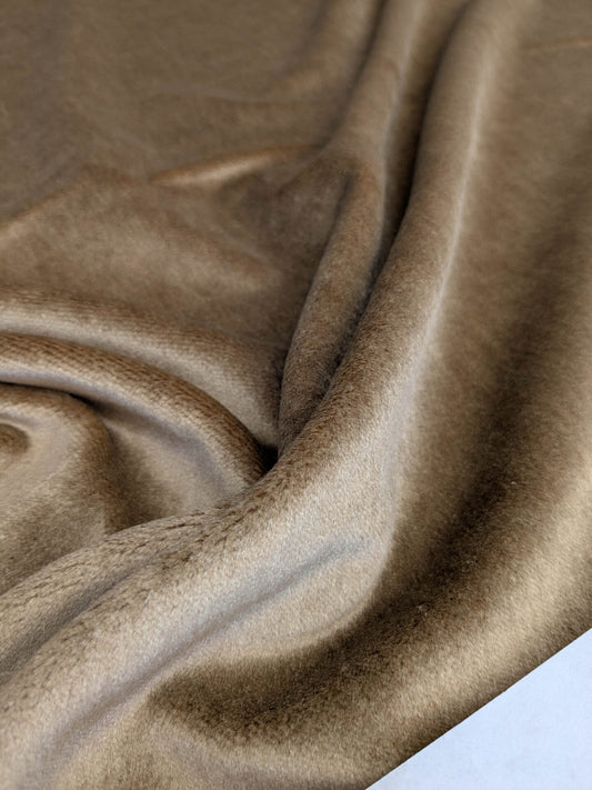 Hedy Silk and Mohair Ultimate Lux Velvet Hollywood Regency in Moleskin Honey MSRP $1000 + USD