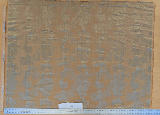 Tuscany Acanthus Silk Damask Stripe - Gold Pale Sage - By The Yard