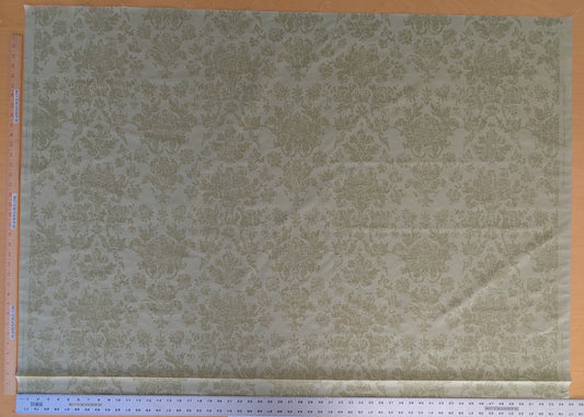 Windsor Castle Renaissance Resist Print Silk Damask - Light Green - By The Yard