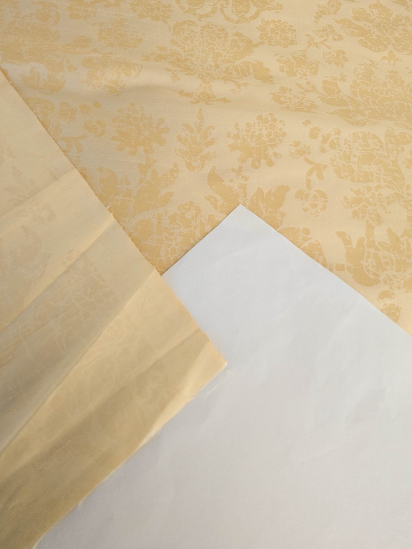 Windsor Castle Renaissance Resist Print Silk Damask - Sun Yellow - By The Yard