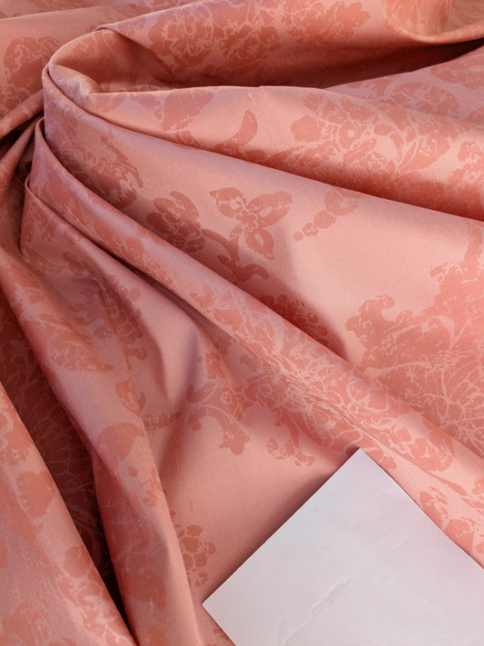 Windsor Castle Renaissance Resist Print Silk Damask - Rose Pink - By The Yard