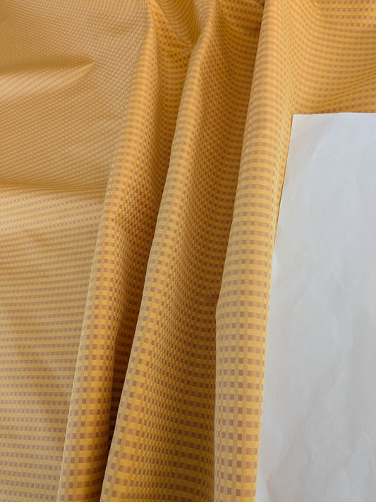 Sparkle Silk Mini Plaid Iridescent Jacquard Silk Fabric - Yellow - By The Yard