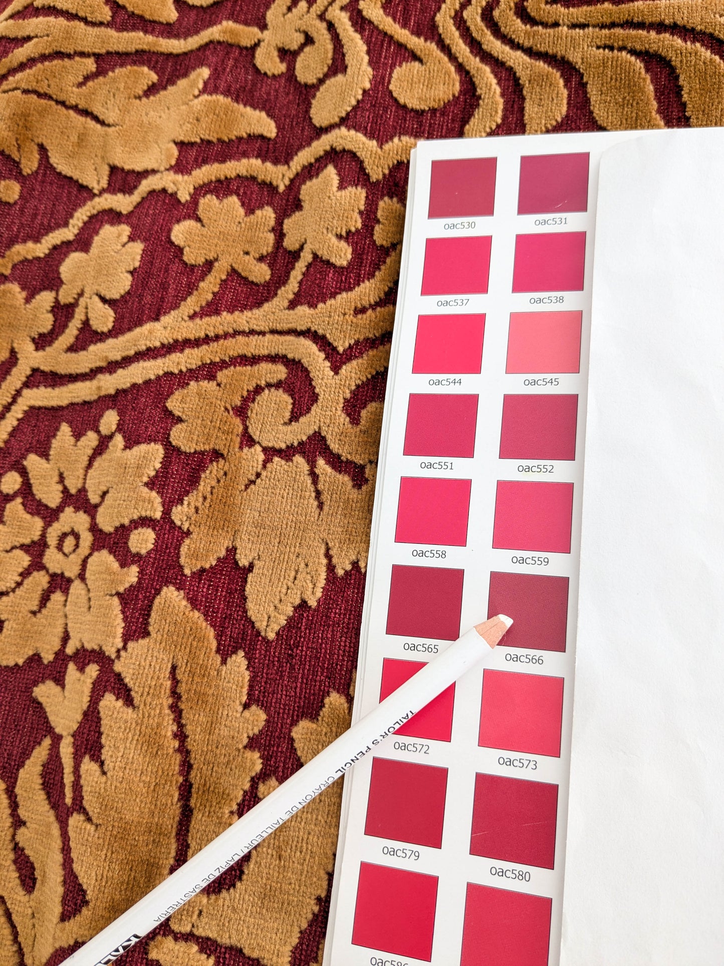 Venetian Velvet Cut Velvet Renaissance Medallion Lux Artichoke Red Gold