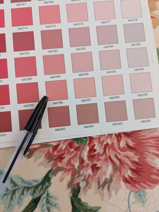 Thames Large English Garden Dalia Poppy Bouquet Print Pink Green Red on Maize Gold 1886