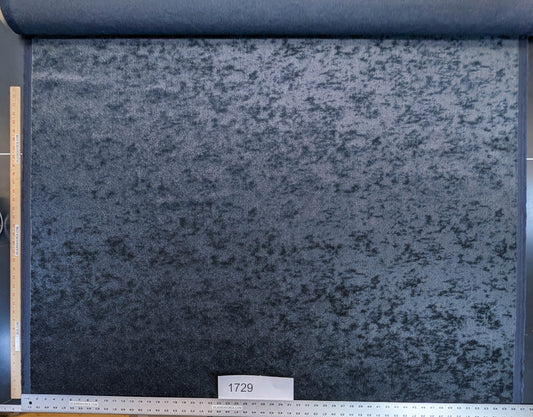 Mohair & Silk Velvet, Seaweed Texture, Deepest Night Green, Black Heavy Duty