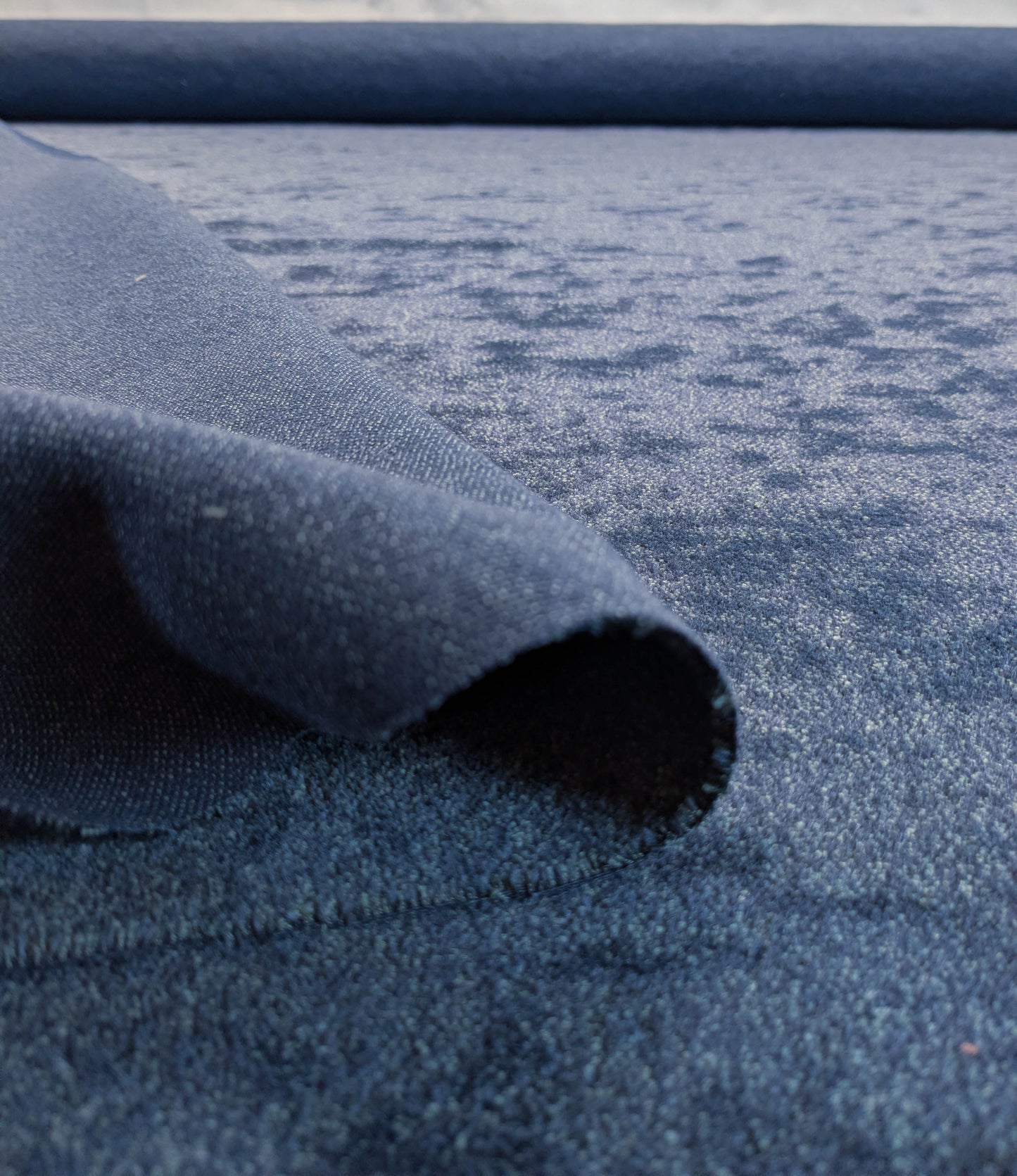 Mohair & Silk Velvet, Seaweed Texture, Deepest Night Green, Black Heavy Duty