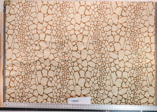 Tanzania Leopard Skin Velvet Cream Light Brown- By The Yard - MSRP USD365/y