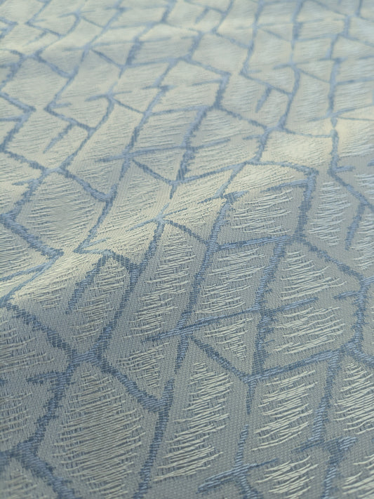 Scalamandre Grandy Light Blue Jacquard Texture Geometric Abstract Blue White -1.2 yards- MSRP USD280/y