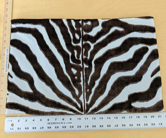 13" x 21" Scalamandre Zebra - Outdoor Brownk & White Zebra Skin Pattern Animal Skin MSRP USD 198