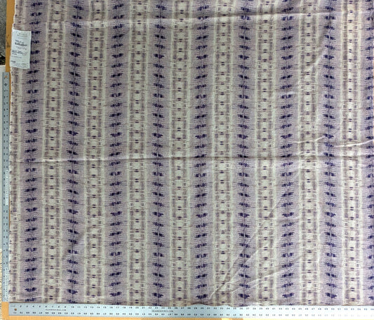 Scalamandre -Gx Indigo Lavender Purple White Woven Abstract Stripe Ikat Linen Viscose - 1.2 yards - MSRP USD364/y