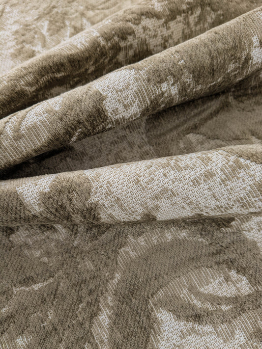 Scalamandre Amadeus Mushroom Floral Rayon Cotton - Brown Beige - By The Yard - MSRP USD 188/y
