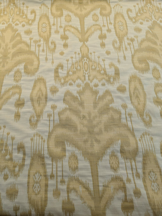 Scalamandre Monroe Ikat Texture Straw Yellow Beige Soft Upholstery With An Ikat Pattern Blurriness Design Green MSRP USD 150