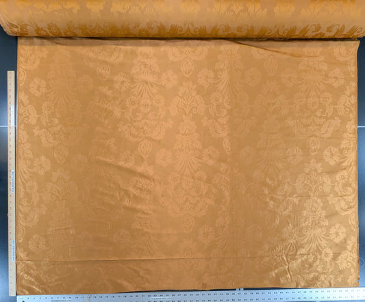 Simple Greek Damask 100% Silk Sunset Red Gold Rose Orange