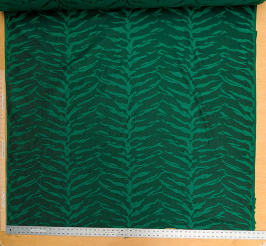 Jungle Zebra Safari Cheetah Tiger Silk Lampas Emerald Green Animal Skin By Yard
