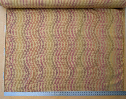 Scalamandre Sensuous Stripe Autumn Multi on Brown Cotton Silk Ombre - By the yard