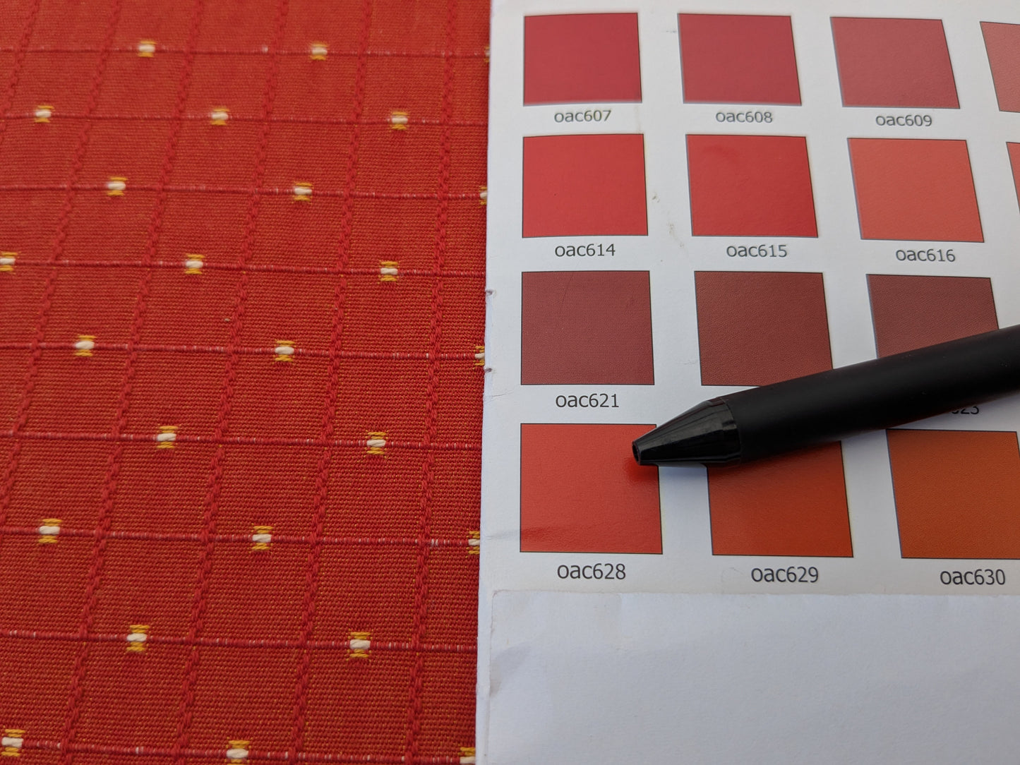 Scalamandre Casino Coral White Yellow on Red 100% Cotton Circle Small Scale - By the yard