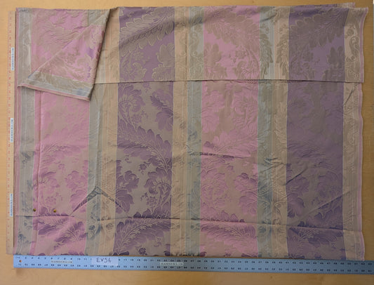 56 EV56 - 2.2 yards - Scalamandre Lelievre Paris Lancelot Azalee Purple Pink Blue Beige Cotton Viscose Damask Floral Renaissance