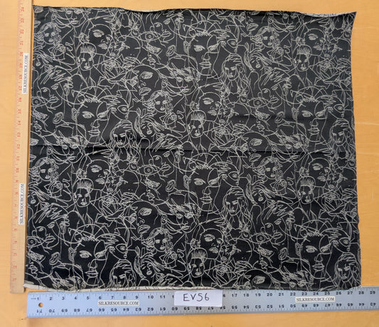 60 EV56 Square 24"x28" Scalamandre Lelievre Paris Regard Black and White Figurative Historical
