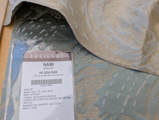 26"x26" Scalamandre Lelievre Nami Opaline Gray Beige Large Jacquard Abstract Linen Silk Red Orange Blue -74 EV56