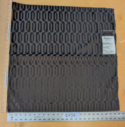 25"x 25" Lelievre Typo Cendre Deep Brown Cut Velvet Geometric Graphic Polyester MSRP USD 474/y - 86 EV56