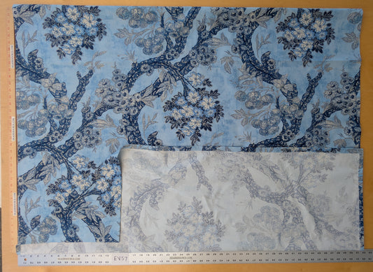 2.4 yards Scalamandre Summerhouse Hill Blues and White 100% Cotton Floral -MSRP USD 644/y