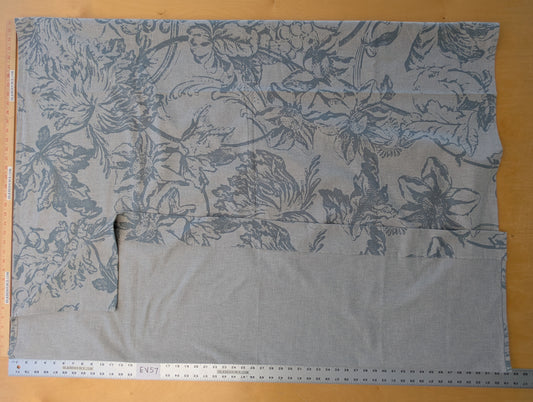 2.4 yards Scalamandre Alma Silhouette Print Juniper Blue Gray Floral Print 100% Cotton MSRP USD 358/y