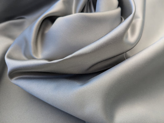 2.4 yards- Luminous Silky Satin Charmeuse Solid Dove Grey