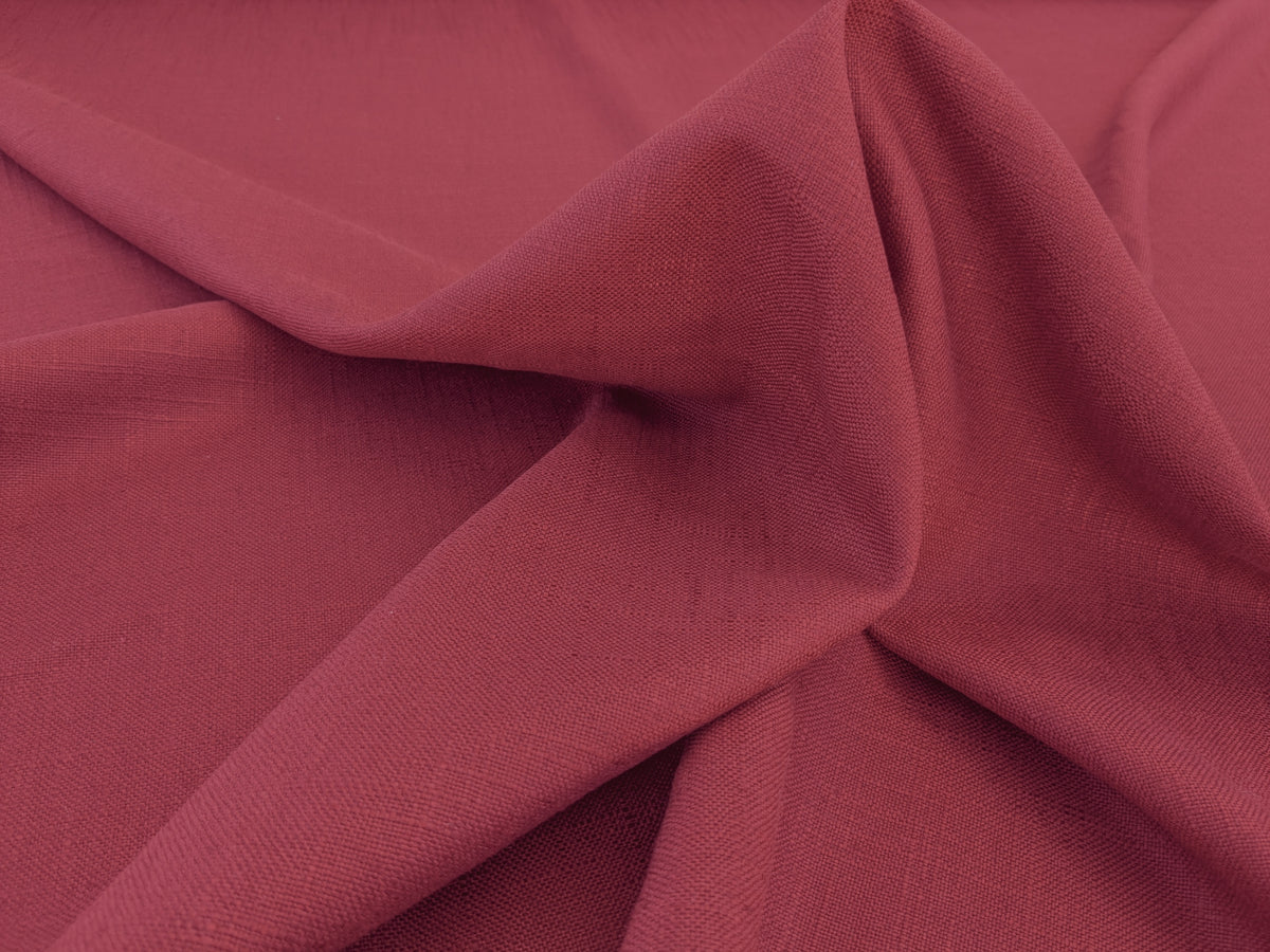 Scalamandre Ari Barn Red Solid Linen Viscose Texture Heavy Duty -By the yard