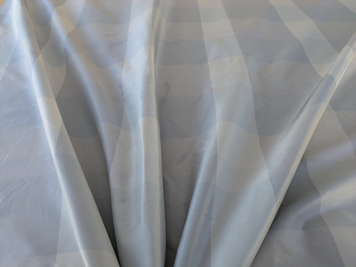 Silver Raindrop Gray Silver Palest Rain Blue Cream 100% Silk Taffeta By the Yard