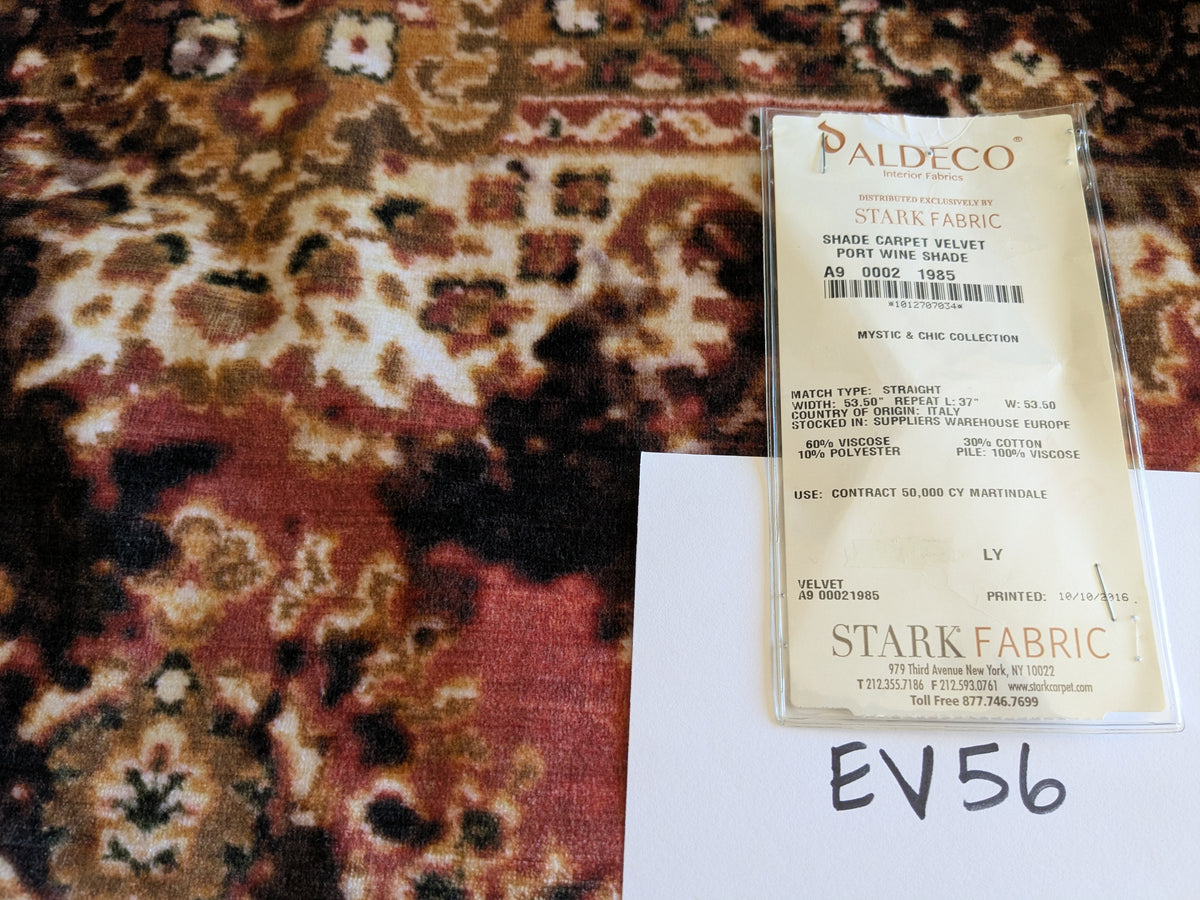 1.2 yards Scalamandre Shade Carpet Velvet Port Wine by piece 89 EV56