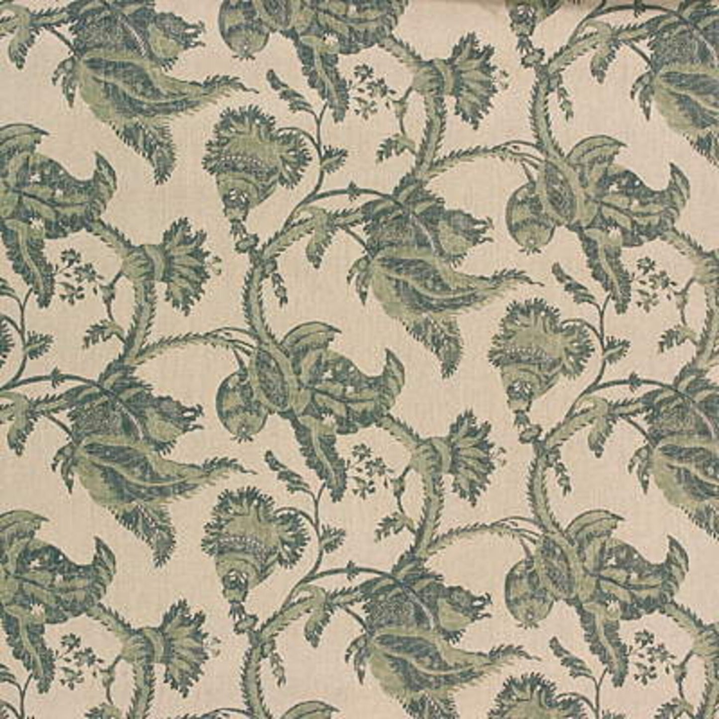 Special Order Lee Jofa Exotic Fruits Aqua Stone Blue Green Beige Pom Thistle Vine Tropical Large Linen Print MSRP USD 196/Y