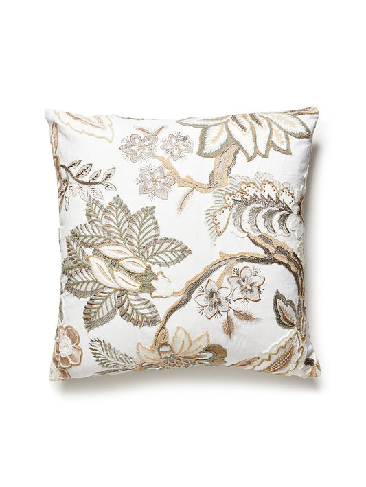 Old World Weavers Hillside Crewel 22 X 22 - Ivory Decorative Pillow