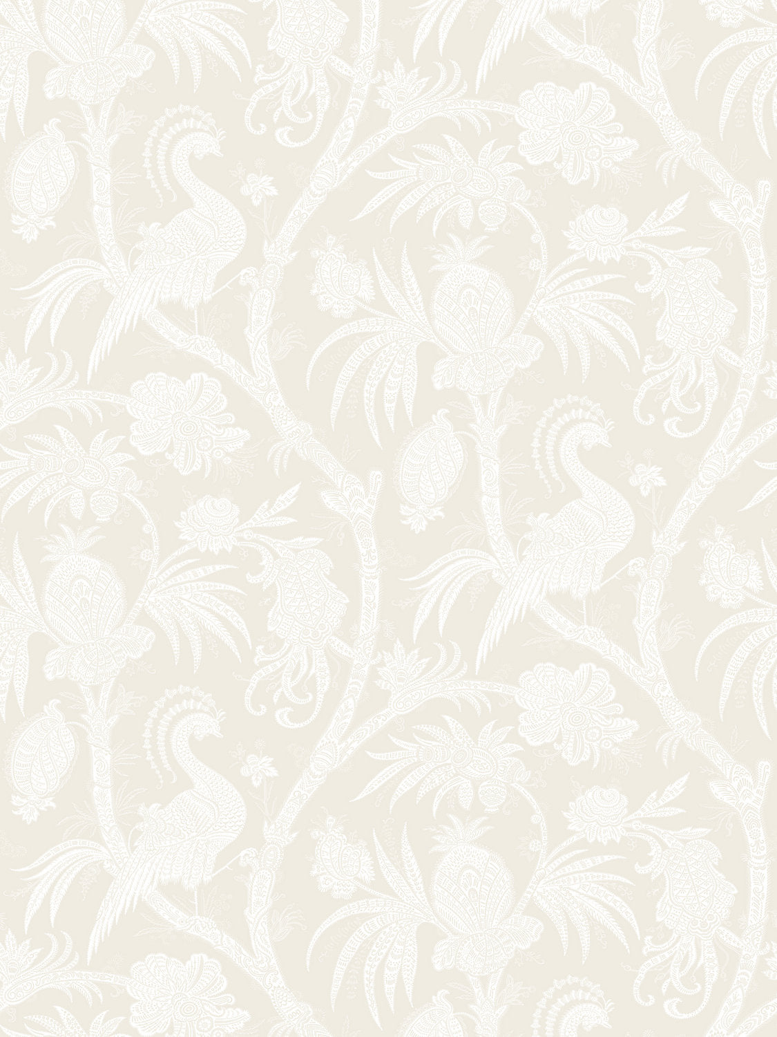 Scalamandre Balinese Peacock Alabaster Wallcovering