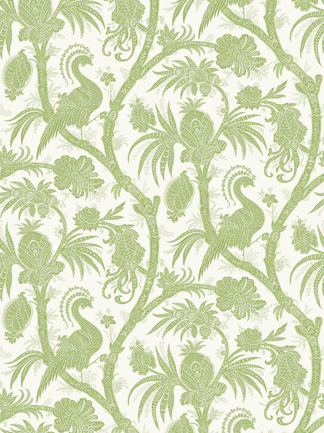 Scalamandre Balinese Peacock Pear Wallcovering