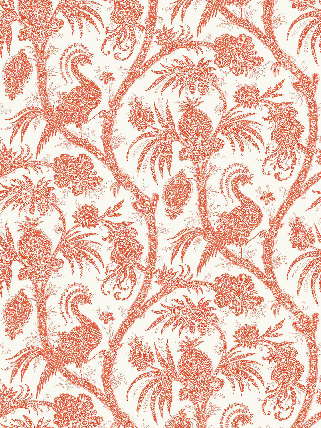Scalamandre Balinese Peacock Mandarin Wallcovering