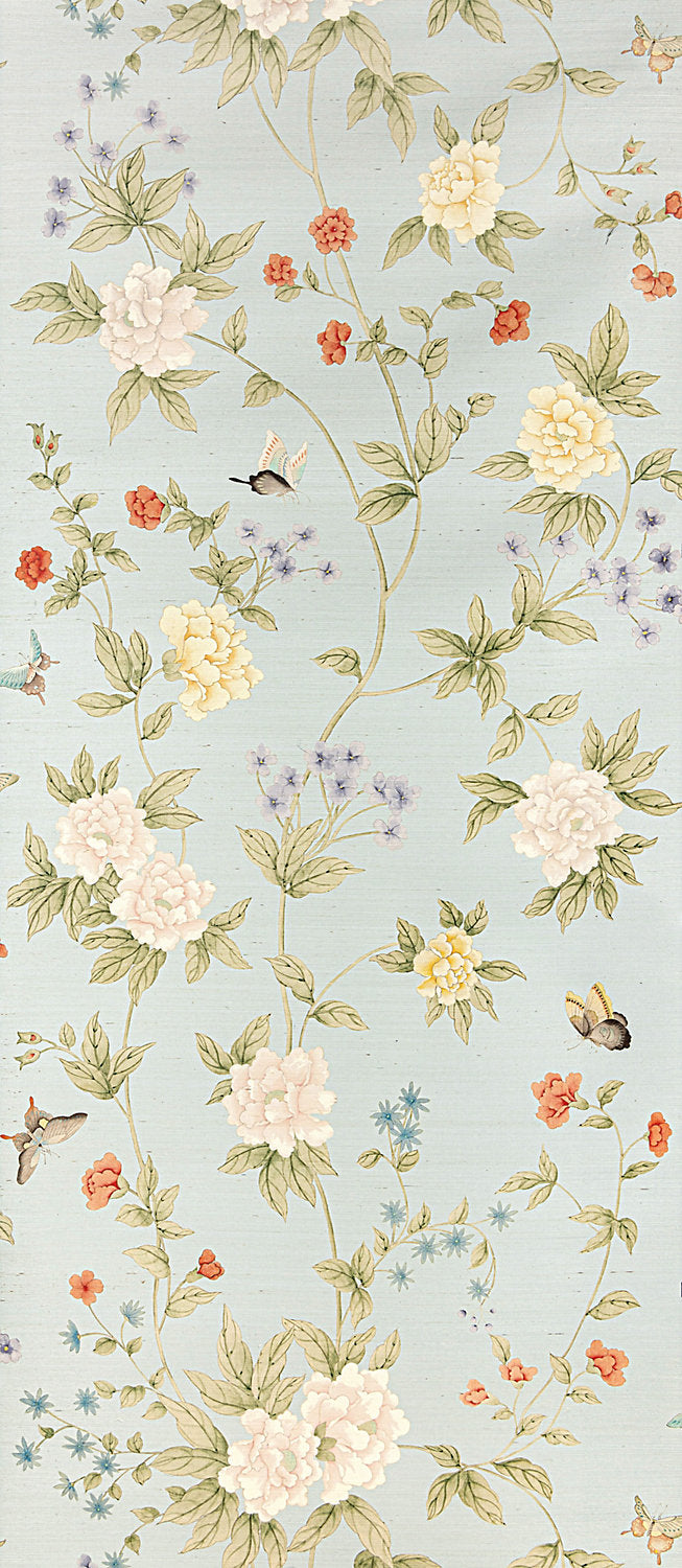Scalamandre Luoyang Garden Sisal Sky Wallcovering