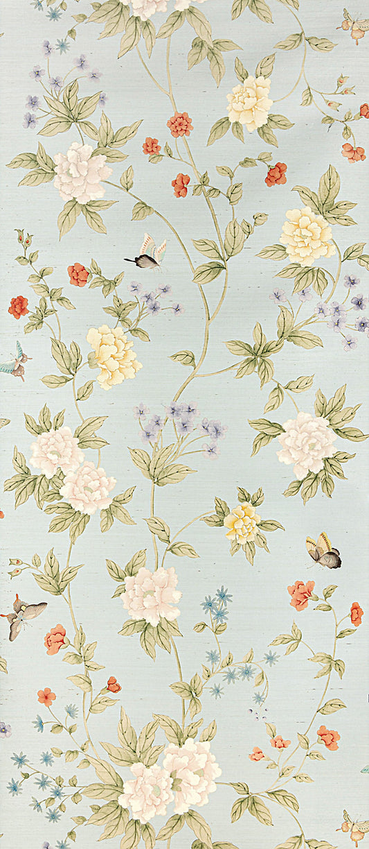 Scalamandre Luoyang Garden Sisal Sky Wallcovering