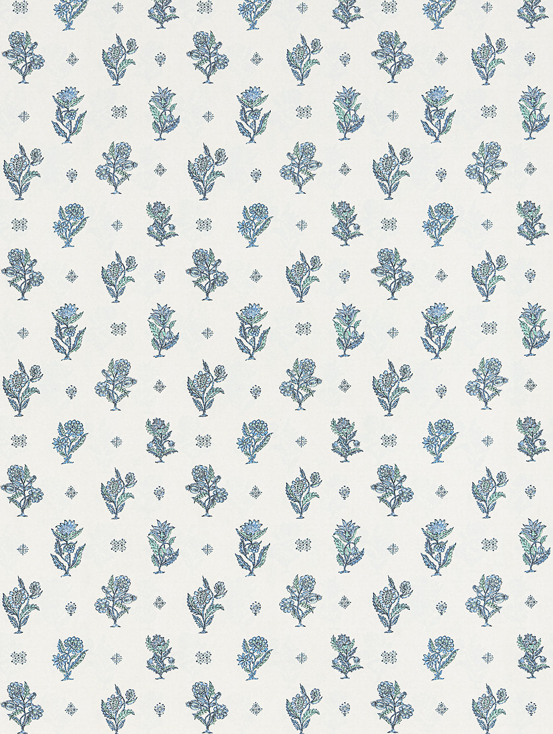 Scalamandre Calico Marine Teal Wallcovering
