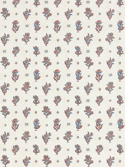 Scalamandre Calico Ruby Peacock Wallcovering