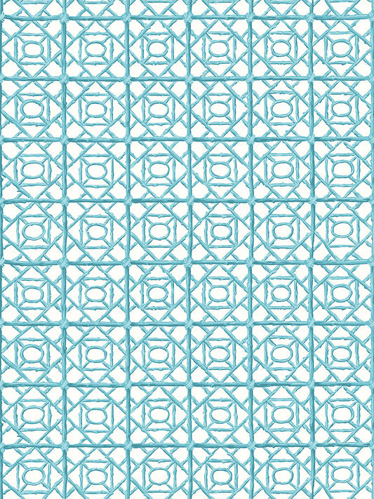 Scalamandre Ormond Fret Aquamarine Wallcovering